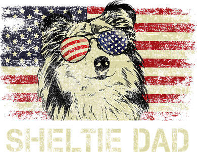 Sheltie Dad Dog Lovers American Flag 4th Of July Women's Tank Top