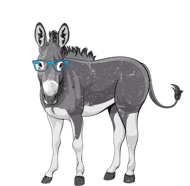 Smart Donkey Lover Sarcastic Adult Humor Blue Glasses Gift Kids Hoodie