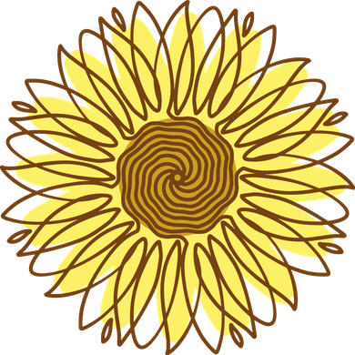 Sunflower Drawing Nature Women's V-Neck T-Shirt