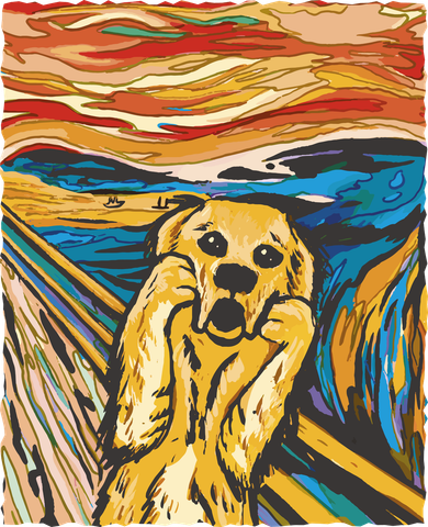 Scream Dog Painting Button