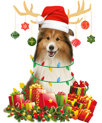 Sheltie Dog Reindeer Santa Hat Christmas Light Xmas Gift Hat