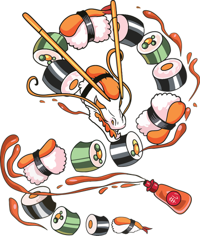 Sushi Dragon Roll Japanese Food Kawaii Dragon Anime Sushi Women's Tank Top