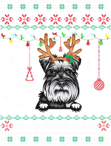 Schnauzer Dog Reindeer Ugly Christmas Xmas Gift Bucket Hat