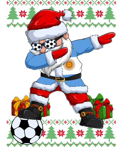 Soccer Dabbing Santa Argentina Flag Ugly Christmas Sweater Gift Women's Tank Top