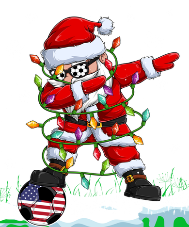Soccer Dabbing Santa Usa Flag Ugly Christmas Sweater Gift Women's Tank Top