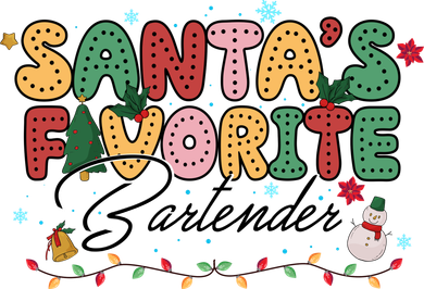 Santa Favorites Bartender Christmas Holiday Drinking Team Mousepad