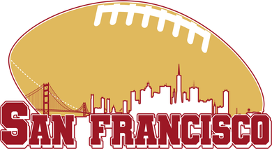 San Francisco Skyline Football Sports Fan Santa Hat