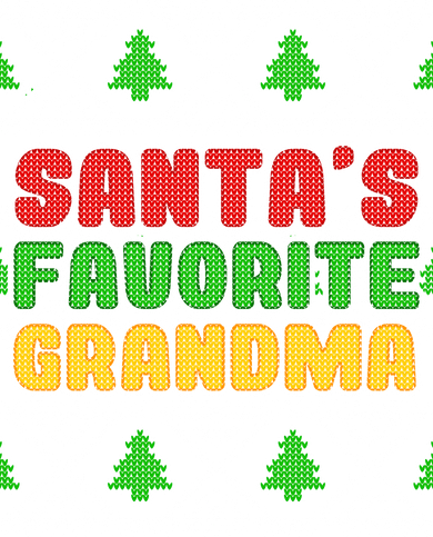 Santa's Favorite Grandma Ugly Sweater Button