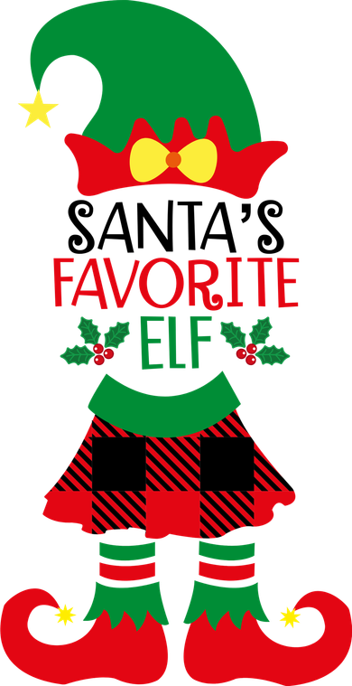 Santa's Favorite Elf Cute Christmas Holiday Button