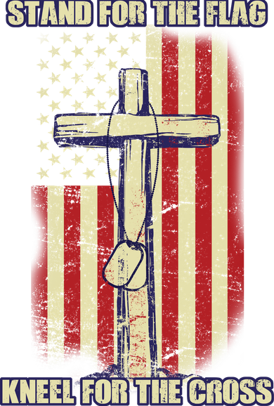 Americans Stand For The Flag Kneel For The Cross Bucket Hat