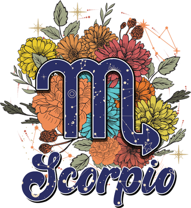 Scorpio Floral Gift Button