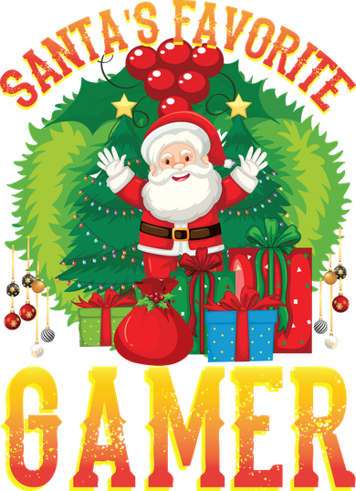 Santa's Favorite Gamer Funny Christmas Gaming Kids T-Shirt