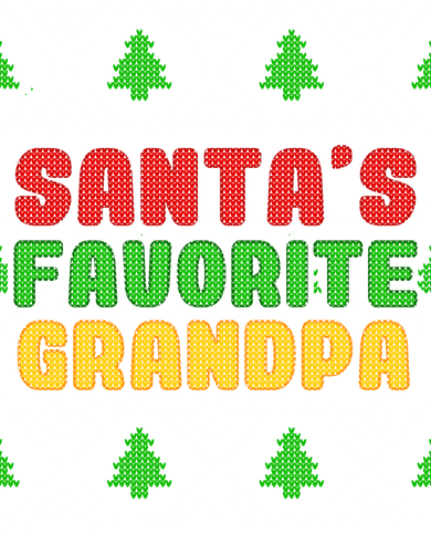 Santa's Favorite Grandpa Ugly Sweater Bucket Hat