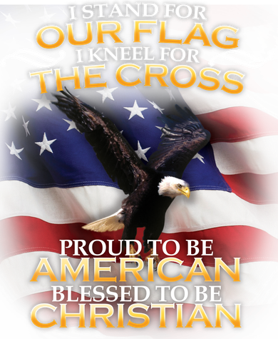 I Stand For Our Flag Kneel For The Cross Proud American Christian Kids T-Shirt