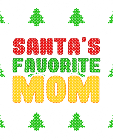 Santa's Favorite Mom Ugly Sweater Button