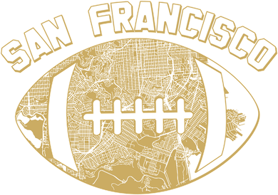 San Francisco Fan Map Football Santa Hat