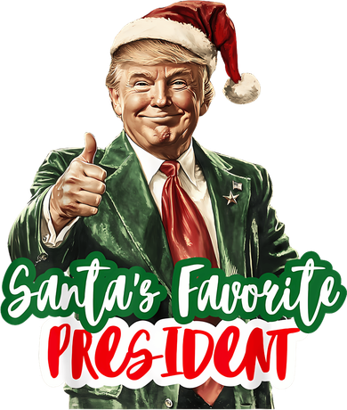 SantaS Favorite President Funny Santa Trump 2024 Christmas Beanie