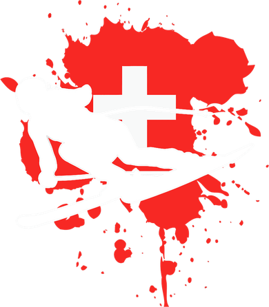 Switzerland Flag Skier Swiss Alpine Skiing Apron