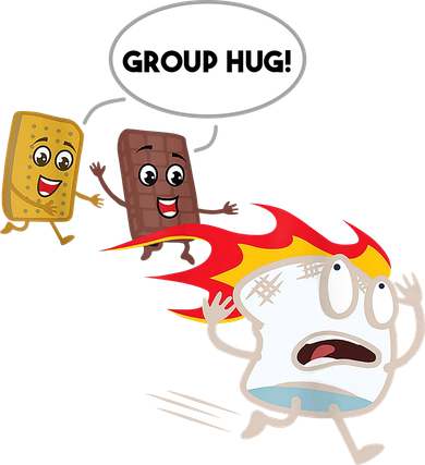 Smores Group Hug S’Mores Camping Food Marshmallows On Fire Tank Top