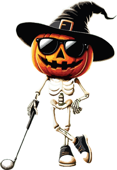 Skeleton Golf Pumpkin Golfing Golfer Halloween Costume Idea Golf Towel