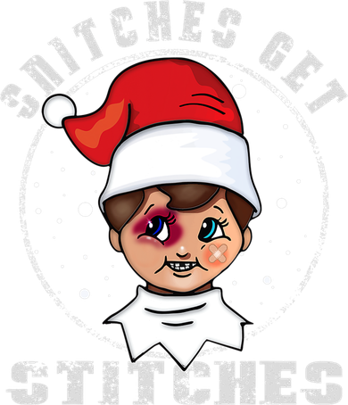 Snitches Get Stitches Elf Xmas Funny Snitches Get Stitches Coaster
