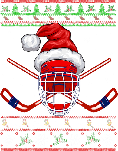 Santa Hockey Christmas Sweater Santa Hockey Player Meaningful Gift Beanie