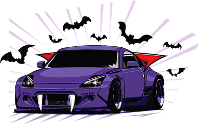 Spooky Halloween Jdm 350z Z33 Vampire Drift Car Illustrated Women's Tank Top
