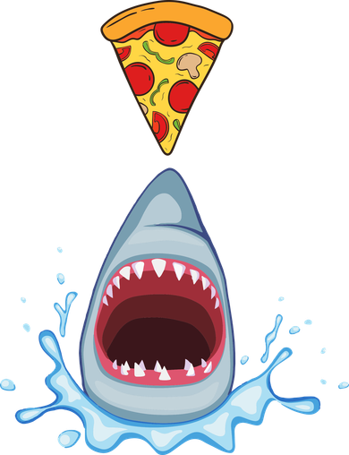 Shark Pizza Attack Bucket Hat