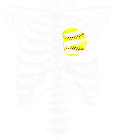 Softball Heart Skeleton Rib Cage Halloween Love Softball Golf Towel