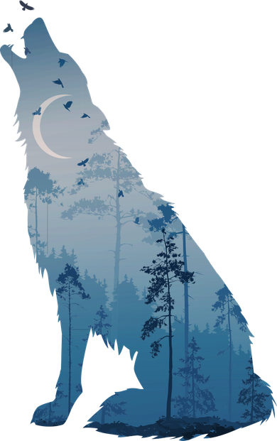 Silhouette Of The Howling Wolf Doggie Tank