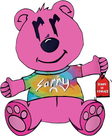 Sorry In Advance Pink Bear Holding Price Ticket Design Pajama Set