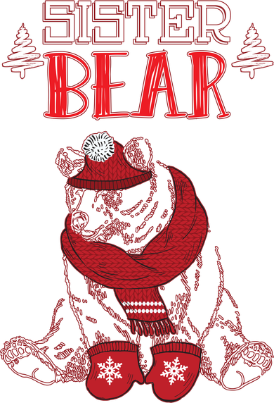 Sister Bear Christmas Santa Family Matching Pajamas Kids T-Shirt
