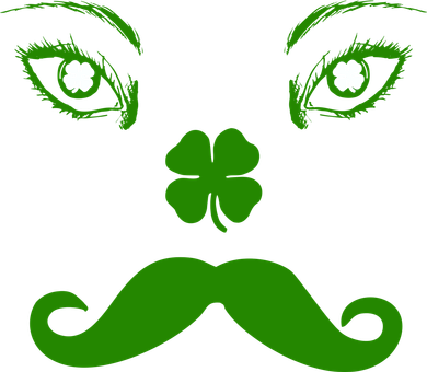 Smiling Irish Eyes Cloverleaf Mustache Women's Hoodie