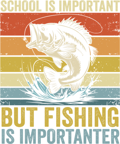 School Is Important But Fishing Is Importanter Funny Fishing Gift Magnet