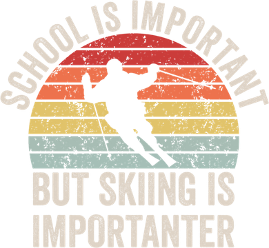 School Is Important But Skiing Is Importanter Funny Skiing Cute Gift Tank Top