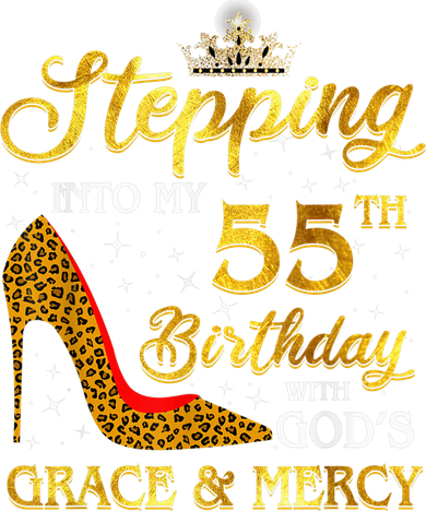Stepping Into My 55th Birthday Present Gift Girl Wo 55 Year Old Kids T-Shirt