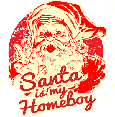 Santa Is My Homeboy Retro Vintage Santa Claus Gift Coaster