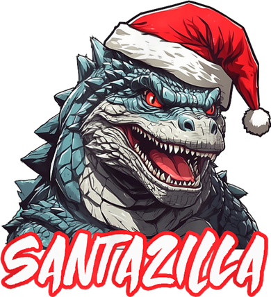 Santazilla Japanese Monster Kaiju Christmas Mousepad