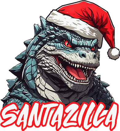 Santazilla Japanese Monster Kaiju Christmas Kids T-Shirt