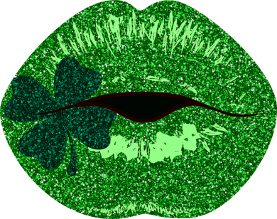 Shamrock Irish Clover Lips Golf Towel