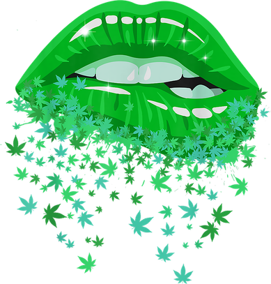 Sexy Lips 420 Cannabis Marijuana Weed Pot Leaf Lover Gift Women's Sweatshirt