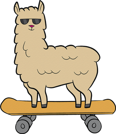 Skateboarding Llama Alpaca Skateboard Llama Women's Dry Zone Grid Polo