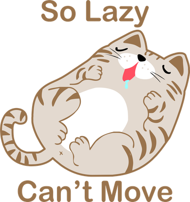 So Lazy Can't Move Funny Fat Cat Apron