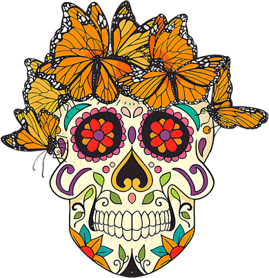 Skull Lover Dia De Los Muertos Monarch Butterfly Sugar Women's Hoodie