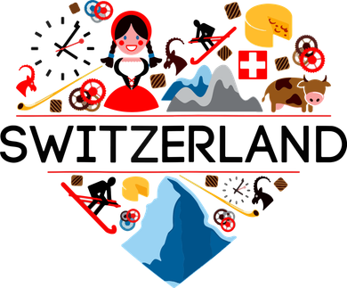 SWITZERLAND LOVE | | Illustrated Swiss Symbol, Alpine Toddler Hoodie
