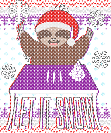 Ugly Christmas Sweater Let It Snow Sloth On Drugs Tumbler