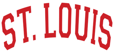 St Louis Missouri Varsity Style Red Text Gift Button