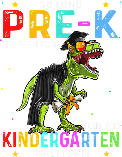 So Long Pre-K Kindergarten Here I Come Dinosaur Graduation Long Sleeve Shirt