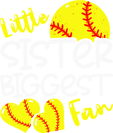 Softball Little Sister Biggest Fan Toddler T-Shirt