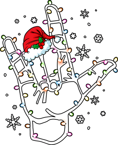 Sign Language Santa Hat Asl Lights Christmas Coaster